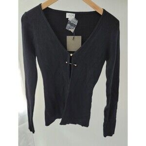 Le Lis Ribbed Cardigan With Intersting Closure NWT